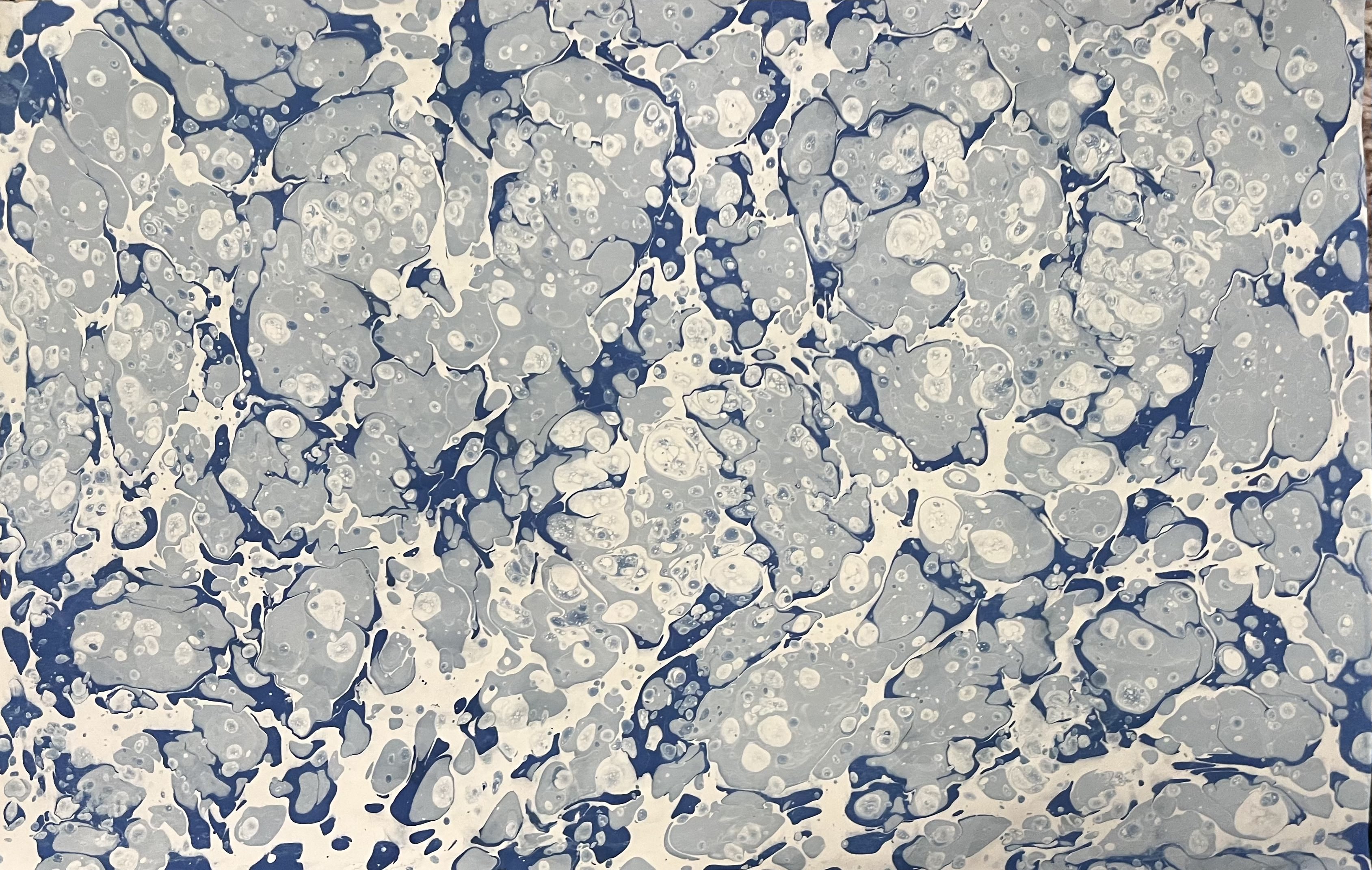 Blue Ebru water marbling artwork banner